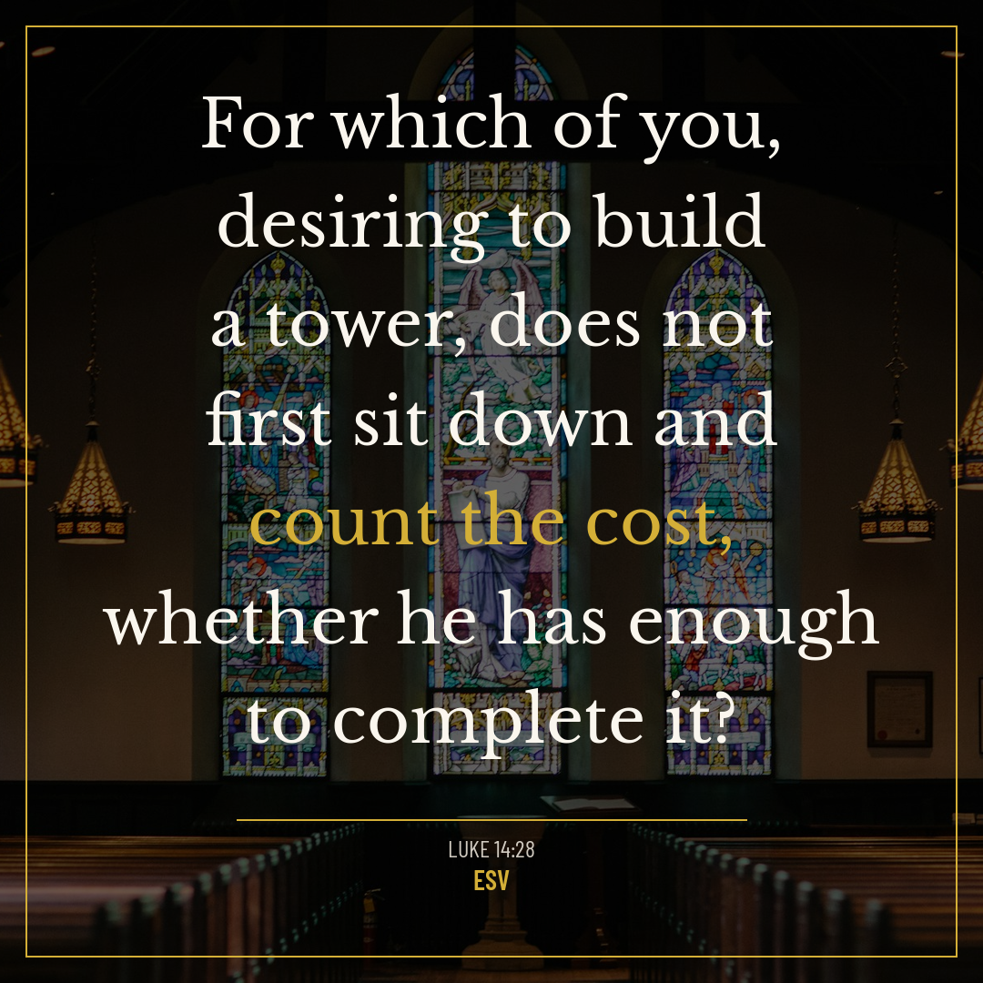Luke 14:28 ESV verse card