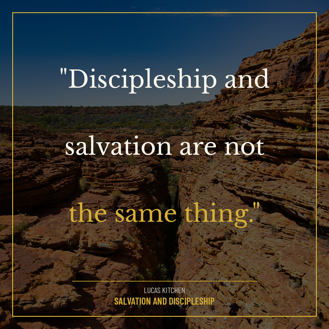 Discipleship and salvation are not the same thing.