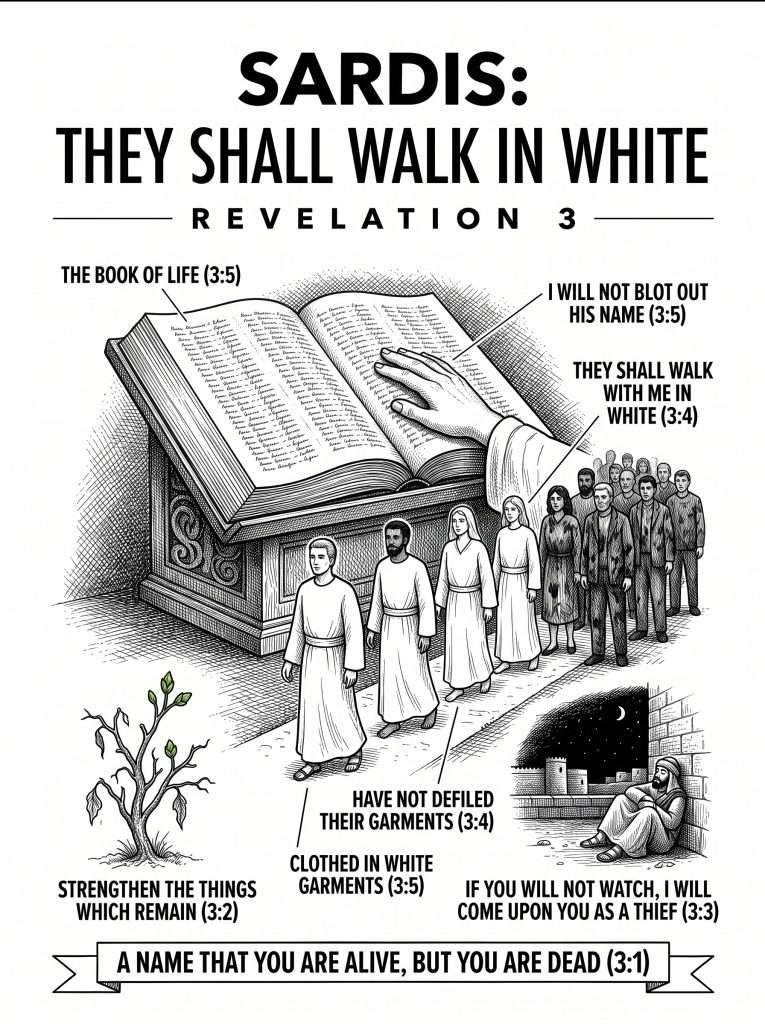 Sardis: They Shall Walk in White, Revelation 3:1-6